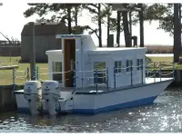 Cabin  Deck Boat w Twin 250 Power and Floating Lift Package 32 