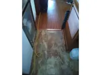 Teak and Holley cabin sole up top and below deck